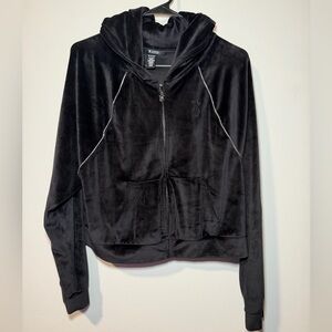 Victoria’s Secret oversized rhinestone velour cropped athletic jacket Small